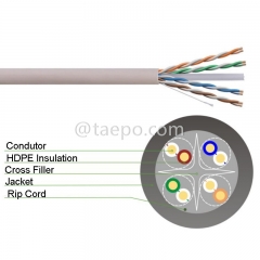 4 Paar CAT6 UTP blankem Kupfer AWG23 Massivleiter LAN-Kabel 305m / roll