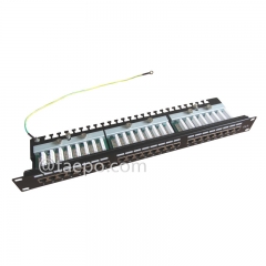 1U 24-Port CAT5E RJ45 Server-Rack geschirmtes STP-Netzwerk-Patchpanel