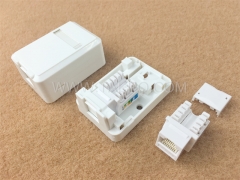 CAT5E 8P8C 1-Port-Oberflächenmontagebox mit Keystone-Buchse