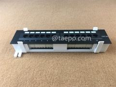 10 Zoll 1U CAT5E RJ45 UTP wandmontiertes 12-Port-Netzwerk-Patchpanel mit Halterung