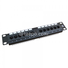 10 Zoll 1U CAT5E RJ45 UTP 12-Port-Netzwerk-Patchpanel