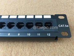 10 Zoll 1U CAT5E RJ45 UTP 12-Port-Netzwerk-Patchpanel