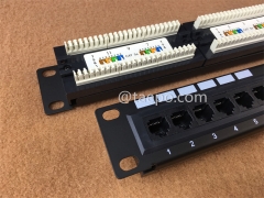 10 Zoll 1U CAT5E RJ45 UTP 12-Port-Netzwerk-Patchpanel