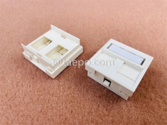 45 x 45 mm 2-Port-Netzwerkblende im französischen Stil für Cat5e Cat6 Keystona-Buchse