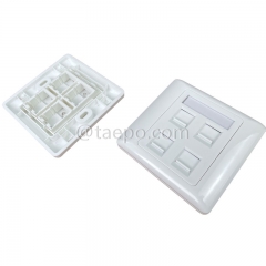 86 x 86 mm AP-Stil 4-Port RJ45-Netzwerk-Wandblende