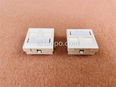 45 x 45 mm 2-Port-Netzwerkblende im französischen Stil für Cat5e Cat6 Keystona-Buchse