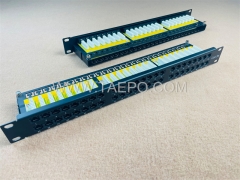 19 Zoll Server Rack 1HE 48 Port CAT5E RJ45 Netzwerk Patchpanel mit Kabelhalterung