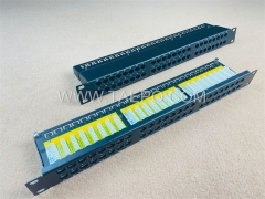 19 Zoll 1HE Rackmontage 48 Port CAT6 UTP Patchpanel mit IDC-Anschluss und Halterung