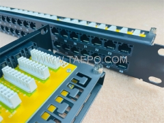 19 Zoll 1HE Rackmontage 48 Port CAT6 UTP Patchpanel mit IDC-Anschluss und Halterung