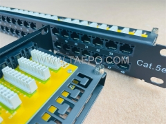 19 Zoll Server Rack 1HE 48 Port CAT5E RJ45 Netzwerk Patchpanel mit Kabelhalterung