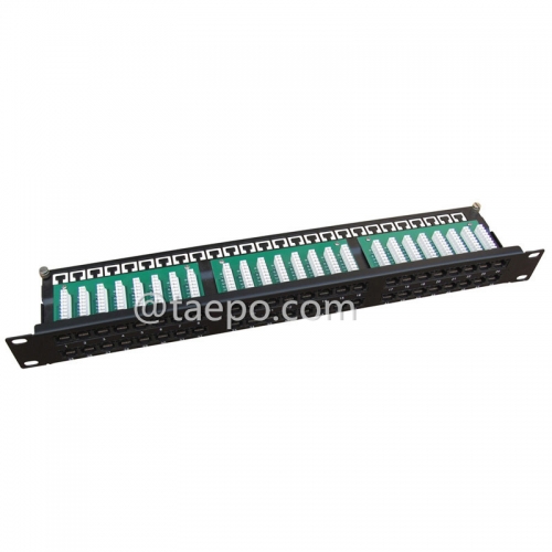 19 Zoll 1HE Rackmontage 48 Port CAT6 UTP Patchpanel mit IDC-Anschluss und Halterung