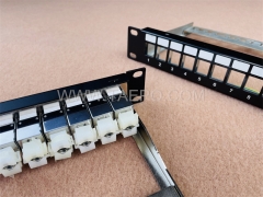 19 Zoll 1HE 24 Port CAT 6 STP Netzwerk Patchpanel mit Kabelmanager und Keystone Jack