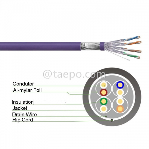 4 Paar CAT6A FTP blankem Kupfer AWG 23 Massivleiter LAN-Kabel 305m / roll