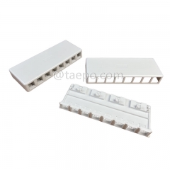 8-Port-Oberflächenbox, CAT5E, RJ45, 8P8C, UTP, 190x74x28 mm, AP-Stil, ohne Keystone-Jack