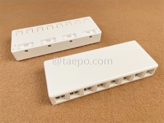8-Port-Oberflächenbox, CAT5E, RJ45, 8P8C, UTP, 190x74x28 mm, AP-Stil, ohne Keystone-Jack