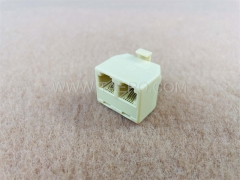 RJ11-Stecker auf Dual RJ11-Buchse 6P4C-Wandbuchse Telefonleitungssplitter Duplex-Adapter