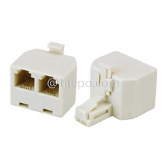 RJ11-Stecker auf Dual RJ11-Buchse 6P4C-Wandbuchse Telefonleitungssplitter Duplex-Adapter