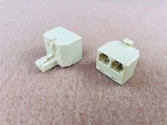 RJ11-Stecker auf Dual RJ11-Buchse 6P4C-Wandbuchse Telefonleitungssplitter Duplex-Adapter