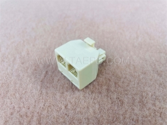 RJ11-Stecker auf Dual RJ11-Buchse 6P4C-Wandbuchse Telefonleitungssplitter Duplex-Adapter