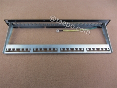 19 Zoll 1HE Höhe 24 Port Blank Patchpanel für STP Keystone Jack mit Kabelmanager