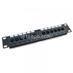 1U 10-Zoll-Rack RJ45 UTP Kategorie 6 12-Port-Netzwerk-Patchpanel