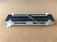 1HE 10 Zoll RJ45 UTP wandmontiertes Netzwerk-Cat6-Patchpanel mit 12 Ports und Halterung