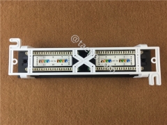 1HE 10 Zoll RJ45 UTP wandmontiertes Netzwerk-Cat6-Patchpanel mit 12 Ports und Halterung