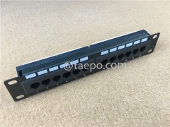 1U 10-Zoll-Rack RJ45 UTP Kategorie 6 12-Port-Netzwerk-Patchpanel