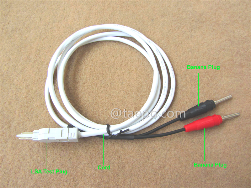 Abbildung für 2-poliges Prüfanschlusskabel mit LSA-Prüfstecker und Bananenstecker