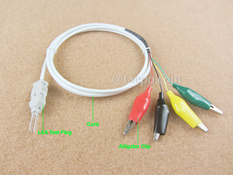 Illustration für 4-poliges Prüfkabel, LSA-Prüfstecker zu Krokodilklemme, 1,5 m