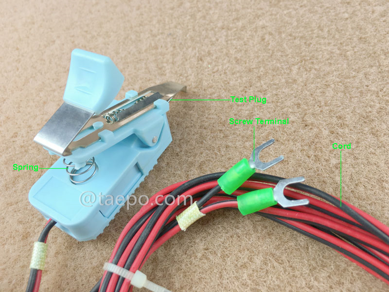 Abbildung für 2-poliges Prüfkabel für Spleißmodul mit Teststecker und Schraubklemme