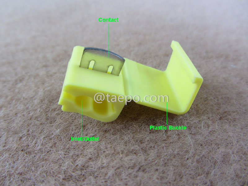 ChatGPT 说： Illustration für 562 Run & Tap Verbinder, 2-adrig, Leiter AWG12-10, einpolig, gelb