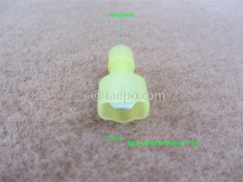 Illustration der 953T Nylon-Klemme, 1-adrig, Leiter AWG14-12, gelb, für 953 Abzweigverbinder