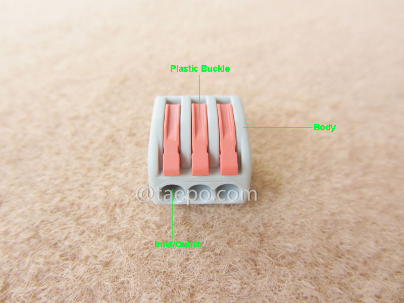 Illustration für kompakten elektrischen Verbindungsstecker 413, 3-adrig, Leiter 0,08–2,5 mm²
