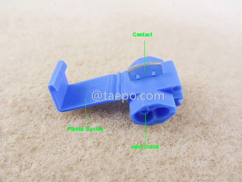 Abbildung des 560 Run & Tap Steckverbinders, 2-adrig, AWG18-14 Leiter, einzelner Pin, blau