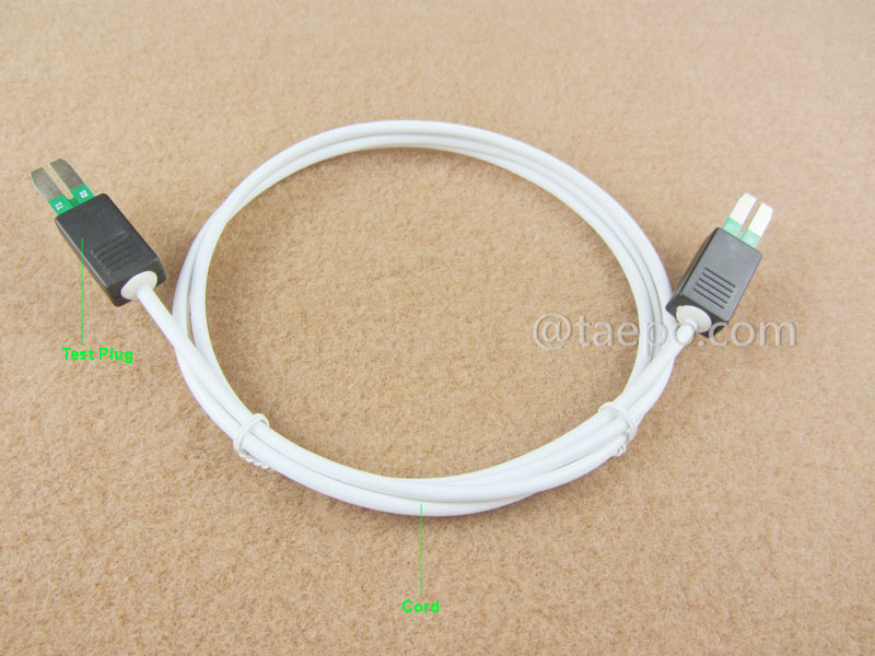 Abbildung des 2-poligen HW-Anschlusskabels, Prüfstecker zu Prüfstecker, 1,5 m