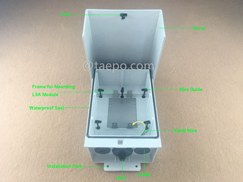 Illustrationsbilder für Außenanschlussbox für 20 Paare 1B 11 für LSA-Modul mit Schloss