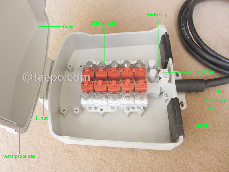 Illustrationsbilder für Außen-Terminalbox mit 10 Paaren für STUB-Modul mit Überspannungsschutz