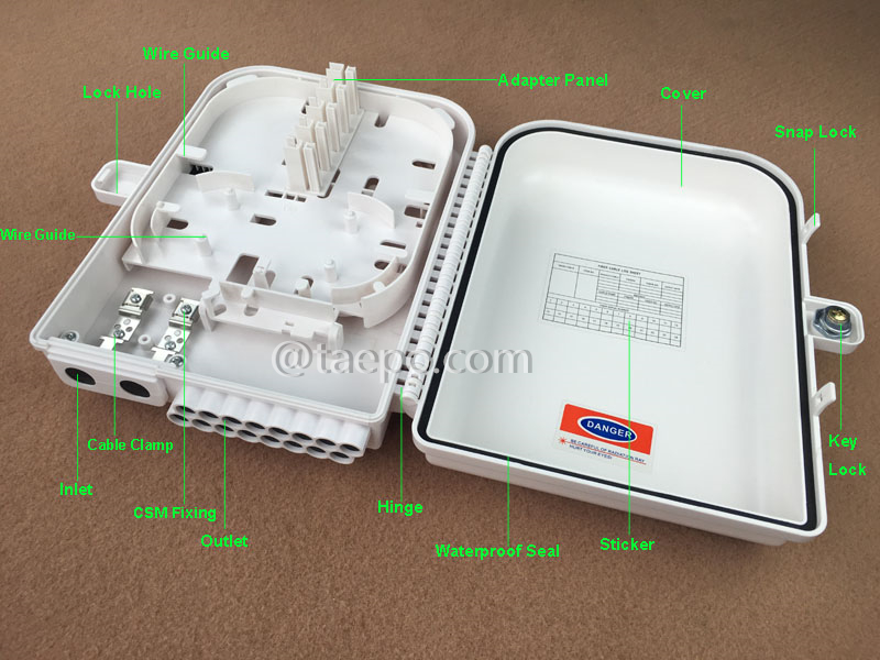 Illustrationsbilder für Glasfaser-Verteilerbox (FDB), für den Außenbereich, SC, 16 Fasern, Kunststoffgehäuse