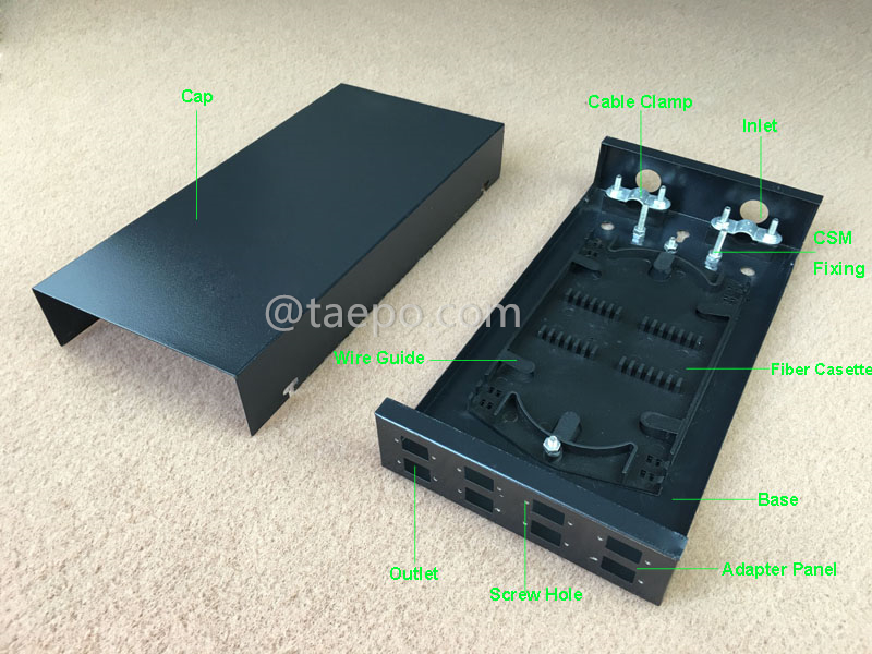 Illustrationsbilder der Glasfaser-Abschlussbox (FTB), Innenbereich, SC, 8 Fasern, Gehäuse aus kaltgewalztem Stahl mit Pulverbeschichtung