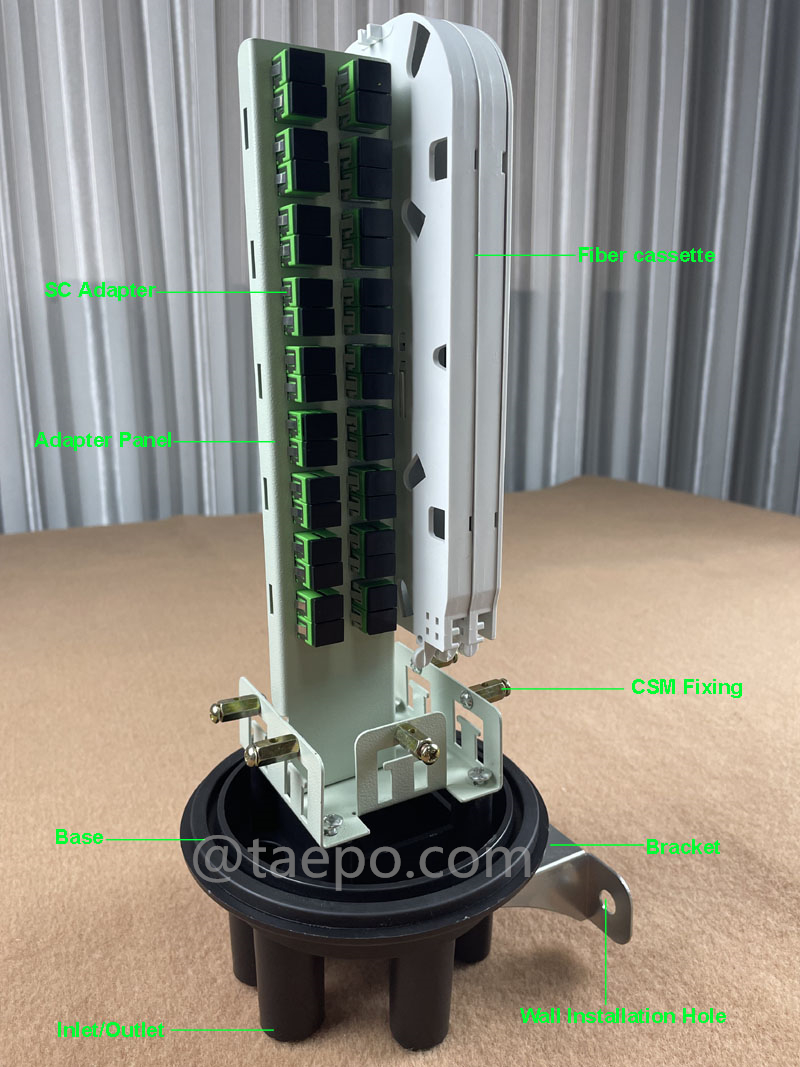 Illustrationsbilder für Faseroptischen Spleißverschluss (FOSC), vertikale Ausführung, Schrumpfverschluss, SC/APC 36 Fasern