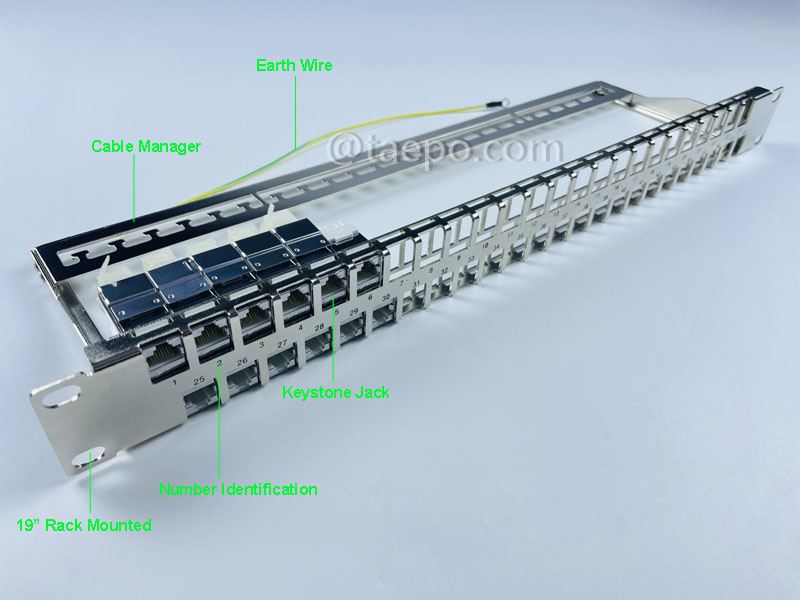 Illustrationsbilder für 48-Port-Patchpanel, leer, für STP Keystone Jack, 19