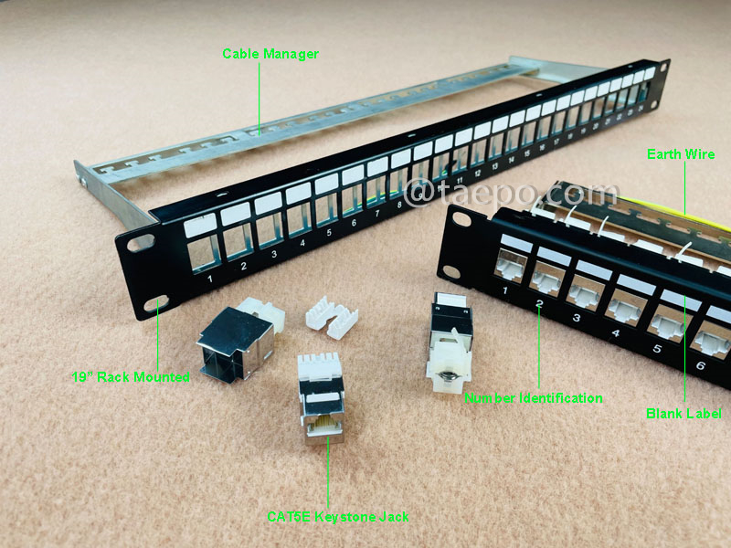 Illustrationsbilder für 24-Port Patchpanel, CAT5E, RJ45, STP, 19