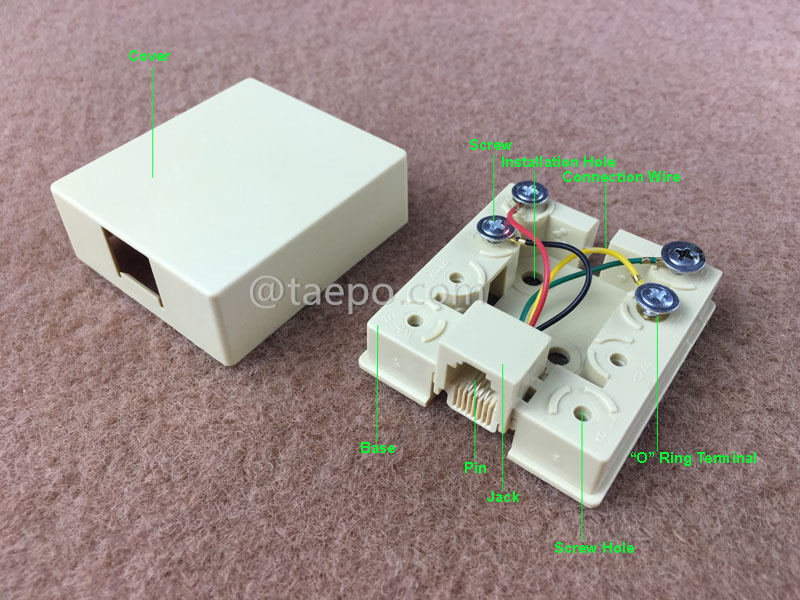Illustrationsbilder für 1-Port-Anschlussdose, CAT3, 6P4C