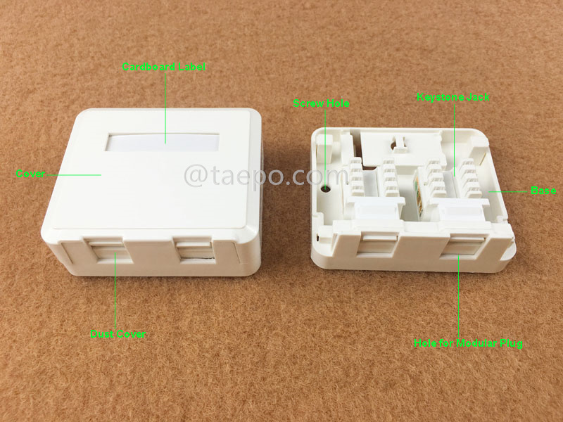 Illustrationsbilder für 2-Port-Oberflächenbox, CAT5E, RJ45, 8P8C, UTP