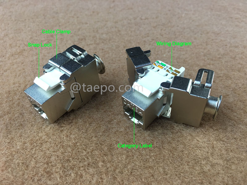 Illustrationsbilder für Keystone Jack, CAT6A, STP, 8P8C, 180 Grad, AP-Stil