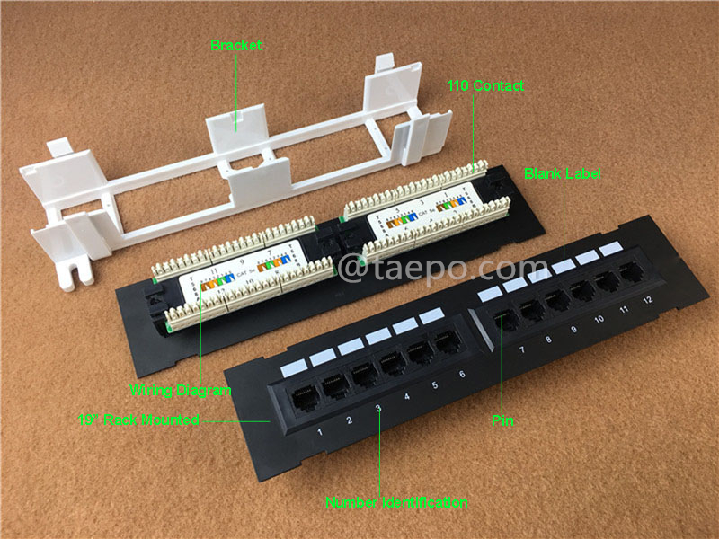 Illustrationsbilder für 12-Port Patchpanel, CAT6, RJ45, UTP, 10