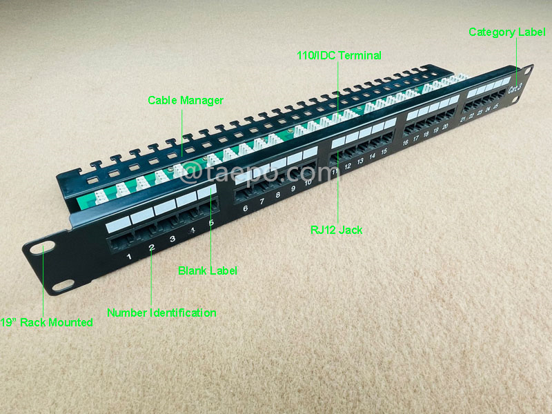 Illustrationsbilder für 25-Port Patchpanel, CAT3, RJ45, UTP, 19