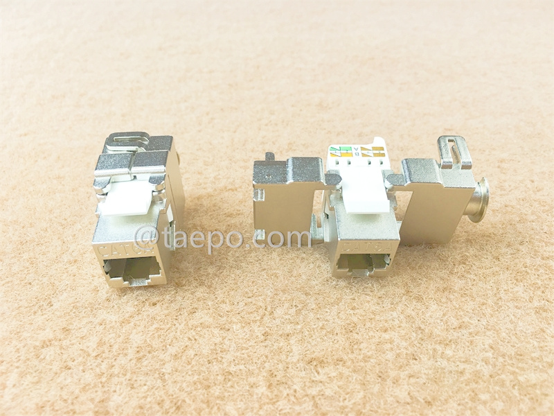 Keystone Jack, CAT6A, STP, 8P8C, 180 Grad, AP-Stil