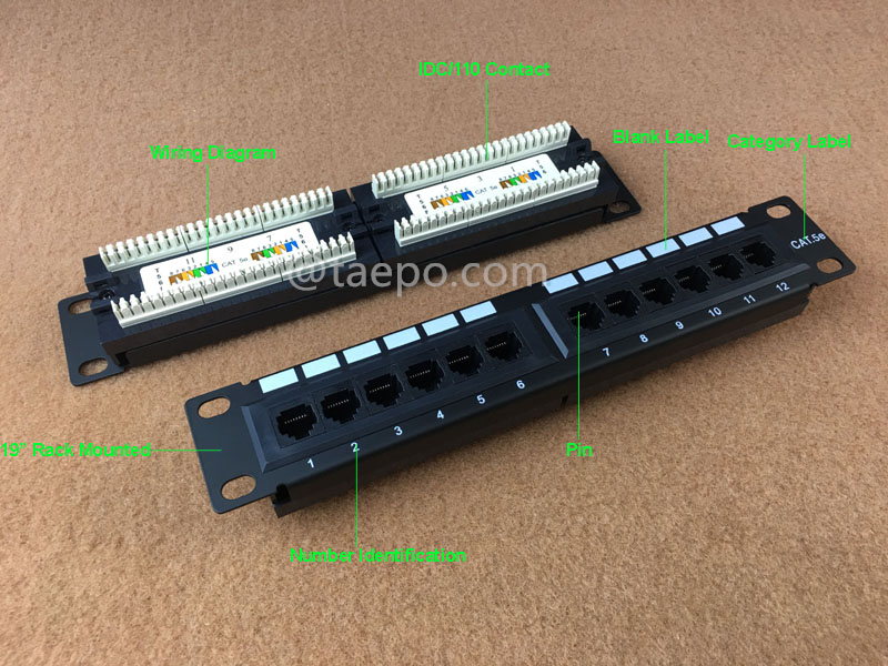 Illustrationsbilder für 12-Port Patchpanel, CAT5E, RJ45, UTP, 10